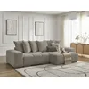Image de Canapé d'angle convertible réversible coffre ANAKIN tissu bouclette taupe réversible BOBOCHIC 4 places