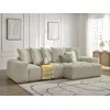 Image de Canapé d'angle réversible ANAKIN tissu texturé beige réversible BOBOCHIC 4 places