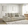 Image de Canapé droit fixe 3 places ANAKIN tissu texturé beige BOBOCHIC