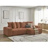 Image de Canapé d'angle réversible ANAKIN tissu bouclette orange réversible BOBOCHIC 4 places