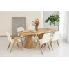 Image de Table à manger extensible rectangulaire arrondie 200 à 300 cm MAZARGUES placage chêne massif marron clair BOBOCHIC