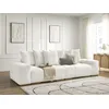 Image de Canapé droit fixe 3 places ANAKIN tissu texturé blanc BOBOCHIC