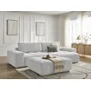 Image de Canapé d'angle réversible ANAKIN tissu bouclette avec pouf gris clair réversible BOBOCHIC 5 places