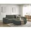 Image de Canapé droit convertible coffre ANAKIN tissu bouclette avec pouf vert BOBOCHIC 4 places