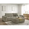 Image de Canapé droit fixe 3 places ANAKIN tissu texturé avec pouf taupe BOBOCHIC