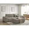 Image de Canapé droit convertible coffre ANAKIN tissu bouclette avec pouf taupe BOBOCHIC 4 places
