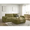 Image de Canapé droit convertible coffre ANAKIN tissu texturé avec pouf vert BOBOCHIC 3 places