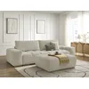 Image de Canapé droit convertible coffre ANAKIN tissu texturé avec pouf beige BOBOCHIC 3 places