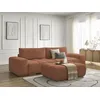 Image de Canapé droit convertible coffre ANAKIN tissu bouclette avec pouf orange BOBOCHIC 4 places