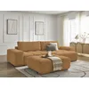 Image de Canapé d'angle convertible réversible coffre ANAKIN tissu bouclette avec pouf jaune réversible BOBOCHIC 5 places