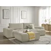 Image de Canapé d'angle réversible ANAKIN tissu texturé avec pouf beige réversible BOBOCHIC 4 places