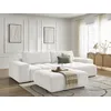 Image de Canapé d'angle convertible réversible coffre ANAKIN tissu bouclette avec pouf blanc réversible BOBOCHIC 5 places