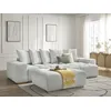Image de Canapé d'angle réversible ANAKIN tissu texturé avec pouf gris clair réversible BOBOCHIC 4 places