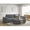 Image de Canapé droit convertible coffre ANAKIN tissu bouclette avec pouf gris foncé BOBOCHIC 4 places