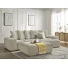 Image de Canapé d'angle réversible ANAKIN tissu texturé avec pouf beige réversible BOBOCHIC 4 places
