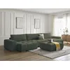 Image de Canapé panoramique fixe ANAKIN tissu bouclette avec pouf vert BOBOCHIC 7 places