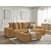Image de Canapé d'angle réversible ANAKIN tissu bouclette avec pouf jaune réversible BOBOCHIC 5 places