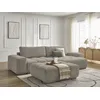 Image de Canapé d'angle convertible réversible coffre ANAKIN tissu bouclette avec pouf taupe réversible BOBOCHIC 5 places