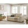 Image de Canapé droit convertible CHELSEA ouverture express gros côtelé doux taupe 140x200 BOBOCHIC 3 places