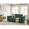 Image de Canapé droit convertible CHELSEA ouverture express tissu texturé vert 160x200 BOBOCHIC 3 places