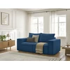 Image de Canapé droit convertible CHELSEA ouverture express gros côtelé doux bleu foncé 140x200 BOBOCHIC 3 places