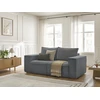Image de Canapé droit convertible CHELSEA ouverture express gros côtelé doux gris foncé 140x200 BOBOCHIC 3 places