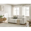 Image de Canapé droit convertible CHELSEA ouverture express tissu texturé beige 160x200 BOBOCHIC 3 places