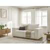 Image de Canapé droit convertible CHELSEA ouverture express gros côtelé doux beige 160x200 BOBOCHIC 3 places