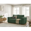 Image de Canapé droit convertible CHELSEA ouverture express gros côtelé doux vert 160x200 BOBOCHIC 3 places