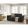 Image de Canapé droit convertible CHELSEA ouverture express tissu texturé noir 160x200 BOBOCHIC 3 places