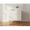 Image de Commode KASHA 3 tiroirs pieds or blanc BOBOCHIC