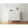 Image de Commode KASHA 3 tiroirs pieds noir blanc BOBOCHIC