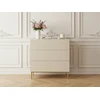 Image de Commode KASHA 3 tiroirs pieds or beige BOBOCHIC