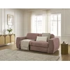 Image de Canapé droit convertible HUGO ouverture express gros côtelé rose 160x190 BOBOCHIC 3 places
