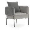 Image de Fauteuil de table GABIN tissu velours côtelé gris clair BOBOCHIC