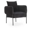 Image de Fauteuil de table GABIN tissu velours côtelé noir BOBOCHIC