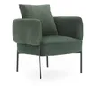 Image de Fauteuil de table GABIN tissu velours côtelé vert BOBOCHIC