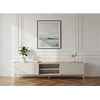 Image de Meuble TV 1 porte 1 tiroir 220 cm ANYRA pieds en bois massif beige BOBOCHIC