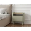 Image de Table de chevet 1 tiroir ANYRA pieds en bois massif vert BOBOCHIC