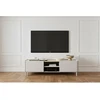 Image de Meuble TV 1 porte 1 tiroir 170 cm ANYRA pieds en bois massif beige BOBOCHIC