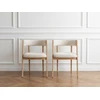 Image de Lot de 2 chaises BASTIDE placage chêne massif et tissu bouclette chêne BOBOCHIC