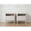 Image de Lot de 2 chevets 1 tiroir ANYRA pieds en bois massif beige BOBOCHIC