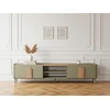 Image de Meuble TV 1 porte 1 tiroir 220 cm ENYRA pieds en bois massif vert BOBOCHIC