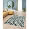 Image de Tapis poils ras ISAURE motif abstrait bleu 120x170 BOBOCHIC