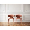 Image de Lot de 2 chaises MILA tissu texturé orange BOBOCHIC