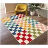 Image de Tapis poils ras GABRIELLE motif damier multicolore 200x290 BOBOCHIC