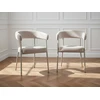 Image de Lot de 2 chaises ROSA tissu velours beige BOBOCHIC