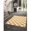 Image de Tapis poils ras GAELLE motif damier jaune 200x290 BOBOCHIC
