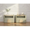 Image de Lot de 2 tables de chevet 1 tiroir ENYRA vert BOBOCHIC