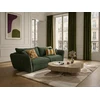 Image de Canapé droit fixe 3 places LUIGI tissu lisse vert BOBOCHIC